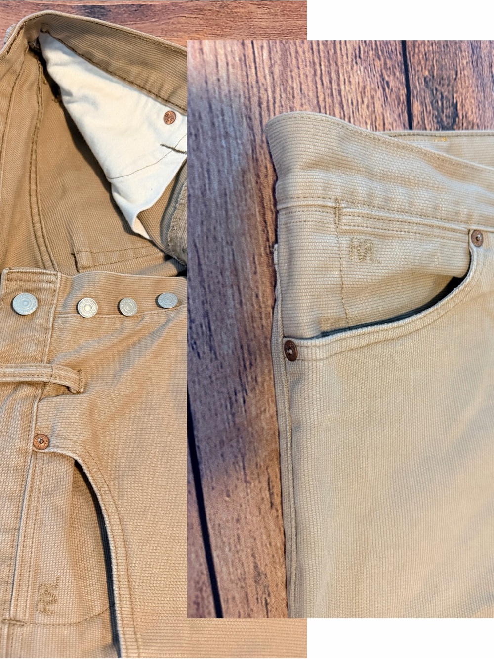 RRL Ralph Lauren 31x34 Slim Fit Beige Tan Bull Denim Sanforized Jeans Double RL - Picture 6 of 9